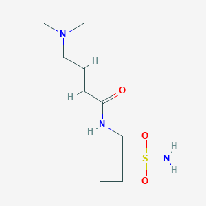 molecular formula C11H21N3O3S B2567190 (E)-4-(Dimethylamino)-N-[(1-sulfamoylcyclobutyl)methyl]but-2-enamide CAS No. 2411327-52-9