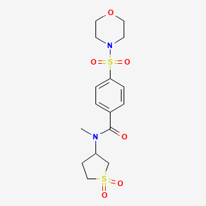 molecular formula C16H22N2O6S2 B2567191 N-(1,1-dioxidotetrahydrothiophen-3-yl)-N-methyl-4-(morpholinosulfonyl)benzamide CAS No. 898425-82-6