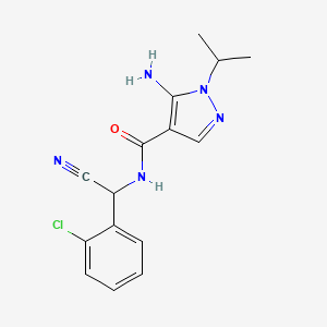 molecular formula C15H16ClN5O B2567194 5-amino-N-[(2-chlorophenyl)(cyano)methyl]-1-(propan-2-yl)-1H-pyrazole-4-carboxamide CAS No. 1825359-24-7