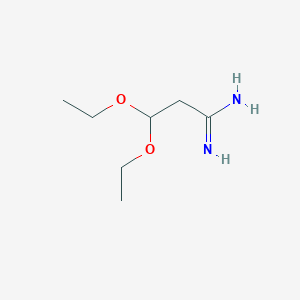 molecular formula C7H16N2O2 B2567207 3,3-Diethoxypropanimidamide CAS No. 885965-36-6