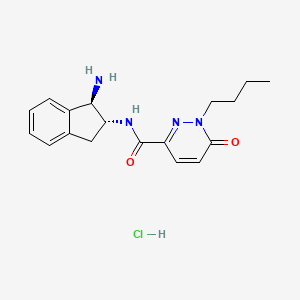 N-[(1R,2R)-1-Amino-2,3-dihydro-1H-inden-2-yl]-1-butyl-6-oxopyridazine-3-carboxamide;hydrochloride