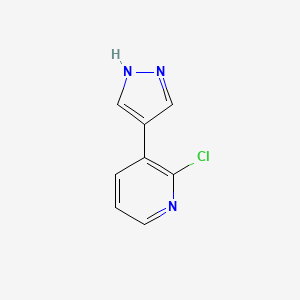 molecular formula C8H6ClN3 B2567215 2-氯-3-(1H-吡唑-4-基)吡啶 CAS No. 1563529-57-6