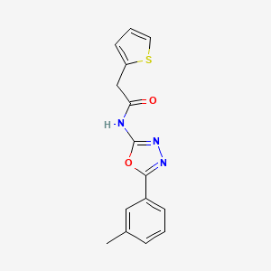 2-(thiophen-2-yl)-N-(5-(m-tolyl)-1,3,4-oxadiazol-2-yl)acetamide