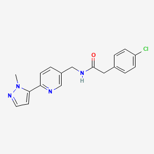 2-(4-chlorophenyl)-N-((6-(1-methyl-1H-pyrazol-5-yl)pyridin-3-yl)methyl)acetamide