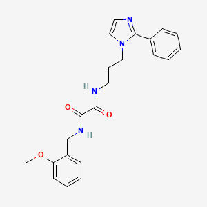 molecular formula C22H24N4O3 B2567240 N1-(2-methoxybenzyl)-N2-(3-(2-phenyl-1H-imidazol-1-yl)propyl)oxalamide CAS No. 1904207-74-4