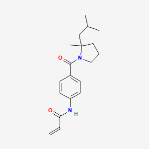molecular formula C19H26N2O2 B2567247 N-[4-[2-Methyl-2-(2-methylpropyl)pyrrolidine-1-carbonyl]phenyl]prop-2-enamide CAS No. 2198008-27-2