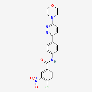 4-chloro-N-(4-(6-morpholinopyridazin-3-yl)phenyl)-3-nitrobenzamide
