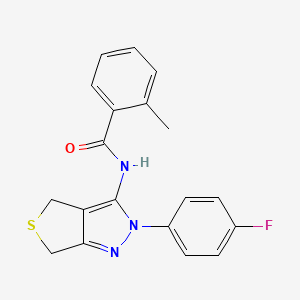 N-[2-(4-fluorophenyl)-4,6-dihydrothieno[3,4-c]pyrazol-3-yl]-2-methylbenzamide