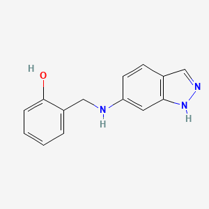 molecular formula C14H13N3O B2567256 2-{[(2H-indazol-6-yl)amino]methyl}phenol CAS No. 1157521-96-4