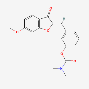 molecular formula C19H17NO5 B2567257 (Z)-3-((6-methoxy-3-oxobenzofuran-2(3H)-ylidene)methyl)phenyl dimethylcarbamate CAS No. 879799-15-2