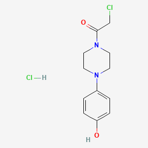 molecular formula C12H16Cl2N2O2 B2567259 2-Chloro-1-[4-(4-hydroxyphenyl)piperazin-1-yl]ethan-1-one hydrochloride CAS No. 1052552-03-0