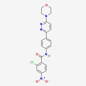 molecular formula C21H18ClN5O4 B2567260 2-chloro-N-(4-(6-morpholinopyridazin-3-yl)phenyl)-4-nitrobenzamide CAS No. 899985-97-8