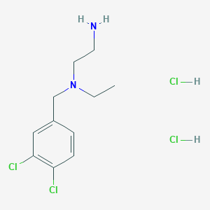 molecular formula C11H18Cl4N2 B2567292 N'-[(3,4-二氯苯)甲基]-N'-乙基乙烷-1,2-二胺；二盐酸盐 CAS No. 2378501-04-1