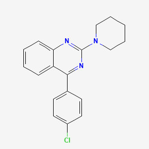 molecular formula C19H18ClN3 B2567299 4-(4-Chlorophenyl)-2-(piperidin-1-yl)quinazoline CAS No. 63615-66-7