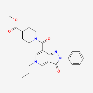 molecular formula C23H26N4O4 B2567309 methyl 1-(3-oxo-2-phenyl-5-propyl-3,5-dihydro-2H-pyrazolo[4,3-c]pyridine-7-carbonyl)piperidine-4-carboxylate CAS No. 921577-66-4