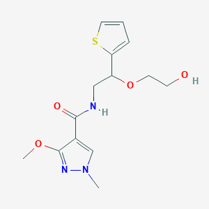 molecular formula C14H19N3O4S B2567310 N-(2-(2-羟乙氧基)-2-(噻吩-2-基)乙基)-3-甲氧基-1-甲基-1H-吡唑-4-甲酰胺 CAS No. 2034392-15-7