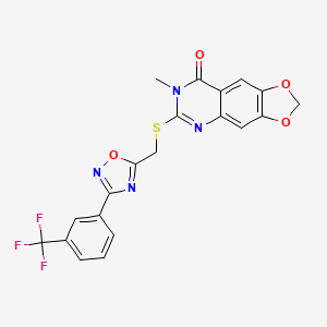 7-methyl-6-[({3-[3-(trifluoromethyl)phenyl]-1,2,4-oxadiazol-5-yl}methyl)sulfanyl]-2H,7H,8H-[1,3]dioxolo[4,5-g]quinazolin-8-one