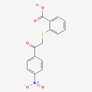 molecular formula C15H11NO5S B2567314 Ácido 2-((2-(4-nitrofenil)-2-oxoethyl)tio)benzoico CAS No. 55405-41-9