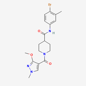 molecular formula C19H23BrN4O3 B2567318 N-(4-溴-3-甲基苯基)-1-(3-甲氧基-1-甲基-1H-吡唑-4-羰基)哌啶-4-甲酰胺 CAS No. 1351610-37-1