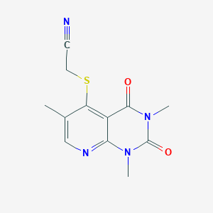 molecular formula C12H12N4O2S B2567321 2-((1,3,6-Trimethyl-2,4-dioxo-1,2,3,4-tetrahydropyrido[2,3-d]pyrimidin-5-yl)thio)acetonitrile CAS No. 899747-54-7