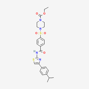 Ethyl 4-((4-((4-(4-isopropylphenyl)thiazol-2-yl)carbamoyl)phenyl)sulfonyl)piperazine-1-carboxylate