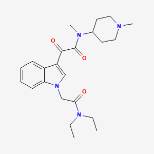 molecular formula C23H32N4O3 B2567328 2-(1-(2-(diethylamino)-2-oxoethyl)-1H-indol-3-yl)-N-methyl-N-(1-methylpiperidin-4-yl)-2-oxoacetamide CAS No. 893999-69-4