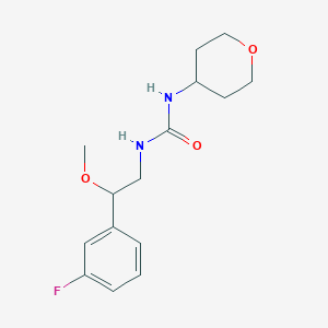 molecular formula C15H21FN2O3 B2567330 1-(2-(3-氟苯基)-2-甲氧基乙基)-3-(四氢-2H-吡喃-4-基)脲 CAS No. 2034538-62-8