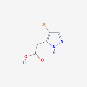 molecular formula C5H5BrN2O2 B2567331 2-(4-Bromo-1H-pyrazol-3-yl)acetic acid CAS No. 1378260-38-8