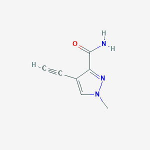 molecular formula C7H7N3O B2567340 4-Ethynyl-1-methylpyrazole-3-carboxamide CAS No. 2408974-77-4