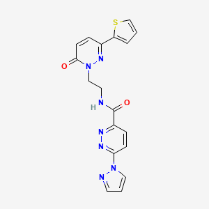 N-(2-(6-oxo-3-(thiophen-2-yl)pyridazin-1(6H)-yl)ethyl)-6-(1H-pyrazol-1-yl)pyridazine-3-carboxamide