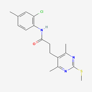 N-(2-chloro-4-methylphenyl)-3-(4,6-dimethyl-2-methylsulfanylpyrimidin-5-yl)propanamide