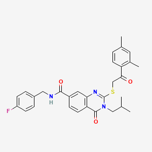 2-{[2-(2,4-dimethylphenyl)-2-oxoethyl]thio}-N-(4-fluorobenzyl)-3-isobutyl-4-oxo-3,4-dihydroquinazoline-7-carboxamide