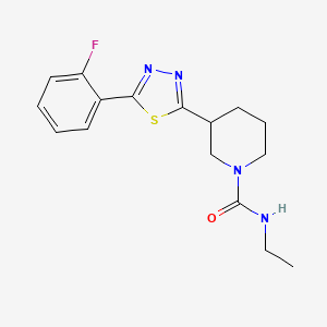 N-ethyl-3-(5-(2-fluorophenyl)-1,3,4-thiadiazol-2-yl)piperidine-1-carboxamide