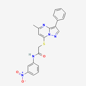 2-((5-methyl-3-phenylpyrazolo[1,5-a]pyrimidin-7-yl)thio)-N-(3-nitrophenyl)acetamide