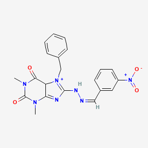 7-benzyl-1,3-dimethyl-8-[(2Z)-2-[(3-nitrophenyl)methylidene]hydrazin-1-yl]-2,3,6,7-tetrahydro-1H-purine-2,6-dione
