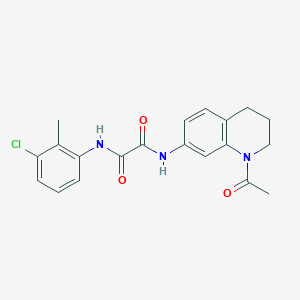molecular formula C20H20ClN3O3 B2567401 N-(1-acetyl-3,4-dihydro-2H-quinolin-7-yl)-N'-(3-chloro-2-methylphenyl)oxamide CAS No. 898439-93-5