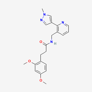 3-(2,4-dimethoxyphenyl)-N-((2-(1-methyl-1H-pyrazol-4-yl)pyridin-3-yl)methyl)propanamide