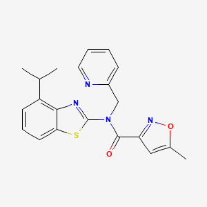 molecular formula C21H20N4O2S B2567419 N-(4-isopropylbenzo[d]thiazol-2-yl)-5-methyl-N-(pyridin-2-ylmethyl)isoxazole-3-carboxamide CAS No. 946202-77-3