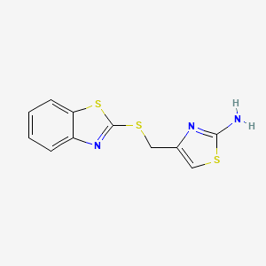 molecular formula C11H9N3S3 B2567427 4-((Benzo[d]thiazol-2-ylthio)methyl)thiazol-2-amine CAS No. 306735-93-3