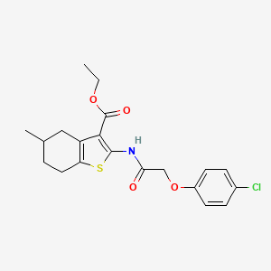 molecular formula C20H22ClNO4S B2567431 Ethyl 2-(2-(4-chlorophenoxy)acetamido)-5-methyl-4,5,6,7-tetrahydrobenzo[b]thiophene-3-carboxylate CAS No. 328037-97-4
