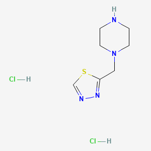 molecular formula C7H14Cl2N4S B2567433 2-(Piperazin-1-ylmethyl)-1,3,4-thiadiazole;dihydrochloride CAS No. 2445794-61-4