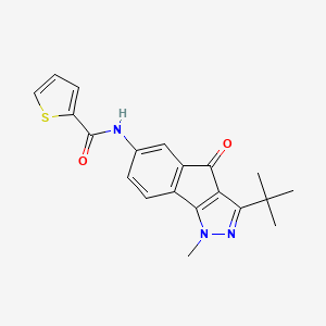 molecular formula C20H19N3O2S B2567435 N-(3-(Tert-butyl)-1-methyl-4-oxoindeno[2,3-D]pyrazol-6-YL)-2-thienylformamide CAS No. 1024523-10-1