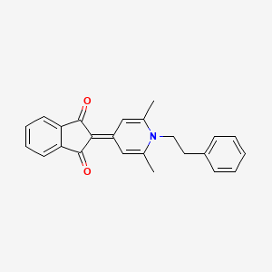 molecular formula C24H21NO2 B2567437 2-(2,6-二甲基-1-苯乙基吡啶-4(1H)-亚甲基)-1H-茚满-1,3(2H)-二酮 CAS No. 81959-71-9