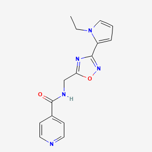 molecular formula C15H15N5O2 B2567441 N-((3-(1-ethyl-1H-pyrrol-2-yl)-1,2,4-oxadiazol-5-yl)methyl)isonicotinamide CAS No. 2034550-68-8