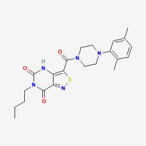 molecular formula C22H27N5O3S B2567442 6-butyl-3-{[4-(2,5-dimethylphenyl)piperazino]carbonyl}isothiazolo[4,3-d]pyrimidine-5,7(4H,6H)-dione CAS No. 1251597-04-2