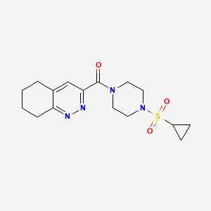 molecular formula C16H22N4O3S B2567444 (4-Cyclopropylsulfonylpiperazin-1-yl)-(5,6,7,8-tetrahydrocinnolin-3-yl)methanone CAS No. 2415602-82-1