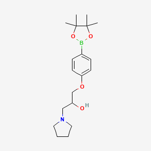 molecular formula C19H30BNO4 B2567445 1-(Pyrrolidin-1-yl)-3-(4-(4,4,5,5-tetramethyl-1,3,2-dioxaborolan-2-yl)phenoxy)propan-2-ol CAS No. 2096334-38-0