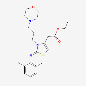 molecular formula C22H31N3O3S B2567446 (Z)-ethyl 2-(2-((2,6-dimethylphenyl)imino)-3-(3-morpholinopropyl)-2,3-dihydrothiazol-4-yl)acetate CAS No. 905781-58-0