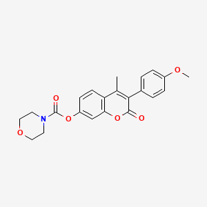 molecular formula C22H21NO6 B2567453 3-(4-methoxyphenyl)-4-methyl-2-oxo-2H-chromen-7-yl morpholine-4-carboxylate CAS No. 548764-97-2