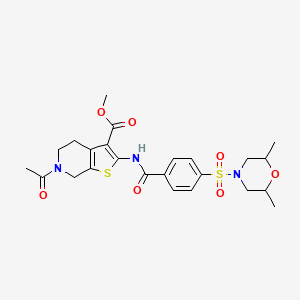 Methyl 6-acetyl-2-(4-((2,6-dimethylmorpholino)sulfonyl)benzamido)-4,5,6,7-tetrahydrothieno[2,3-c]pyridine-3-carboxylate